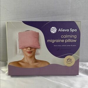 Alieva Spa Calming Lavender Migraine Pillow‎ Microwavable Relieves Aches Pains
